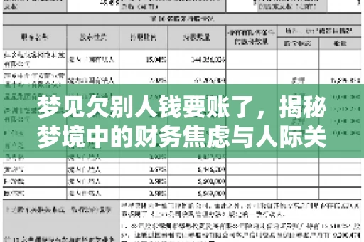 梦见欠别人钱要账了，揭秘梦境中的财务焦虑与人际关系