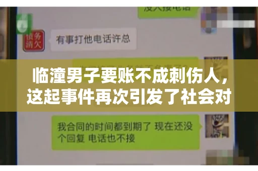 临潼男子要账不成刺伤人，这起事件再次引发了社会对讨债行为的关注。在这个故事中，我们不仅要了解事件的经过，还要思考如何避免类似悲剧的发生。