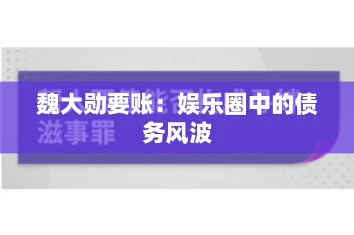 魏大勋要账：娱乐圈中的债务风波