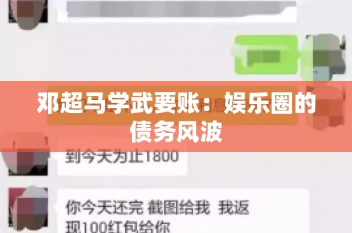 邓超马学武要账：娱乐圈的债务风波