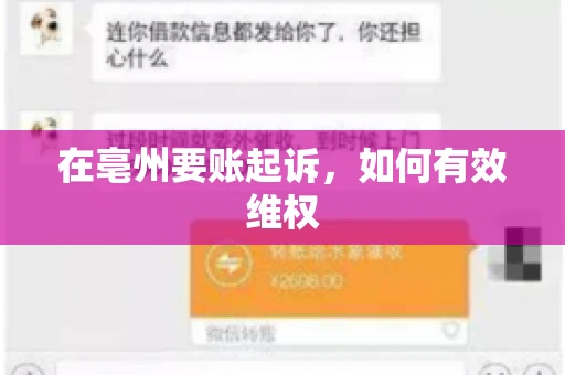 在亳州要账起诉，如何有效维权