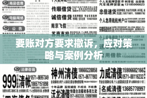 要账对方要求撤诉，应对策略与案例分析